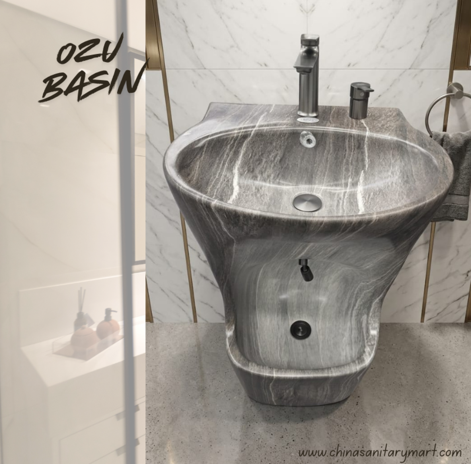 OZU Basin, Wudu Basin Bangladesh, Black Marble Basin, Ablution Basin, Modern Wudu basin, Luxury Basin, Bathroom Basin, Mosque Basin, Ozu Basin Price in Bangladesh, China Sanitary Mart,