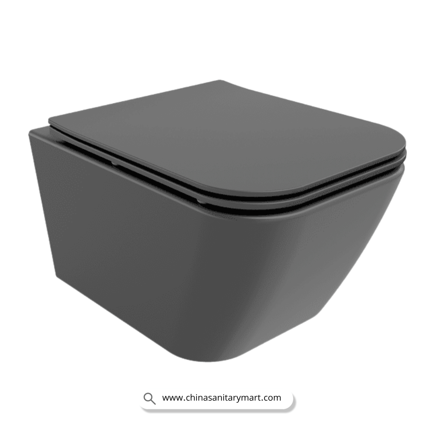 Italian Standard T103MG, matte grey wallcommode, grey wall hung toilet, square wall mounted commode, grey toilet bowl, luxury sanitary ware, premium ceramic toilet, China Sanitary Mart, space saving commode, modern bathroom fittings