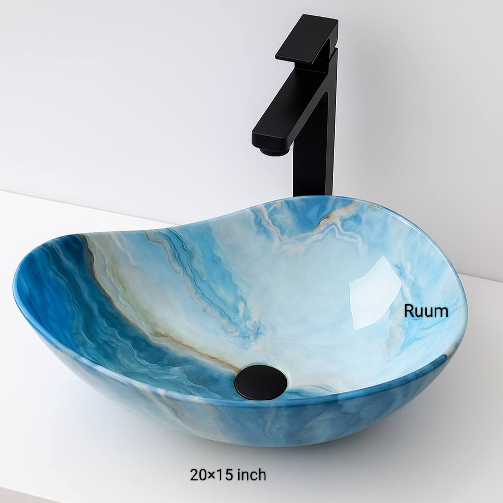 Table top wash basin Sky blue 20*15 inch
