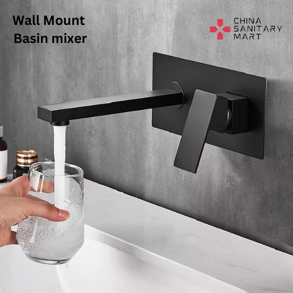 Wall Mount Basin Mixer- RUUM Black Square