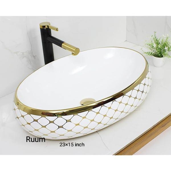 Top basin oval golden china 23/14 inch