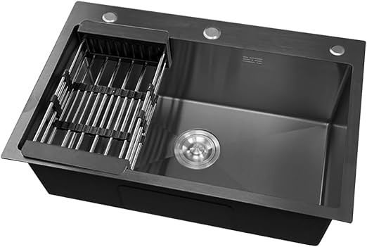 HANDMADE SINK SINGLE BOWL 18/30" Black