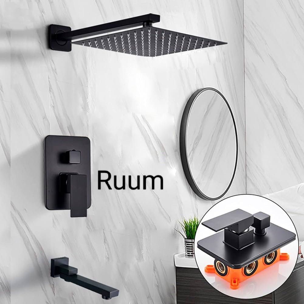 Black shower mixer Brass SS