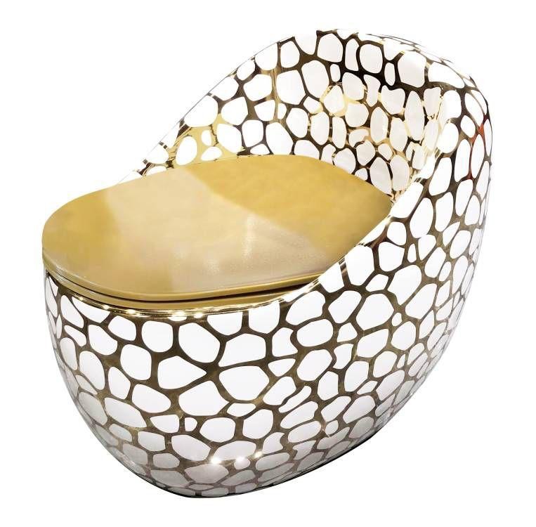 Commode-Golden Bubble Print Egg Shape