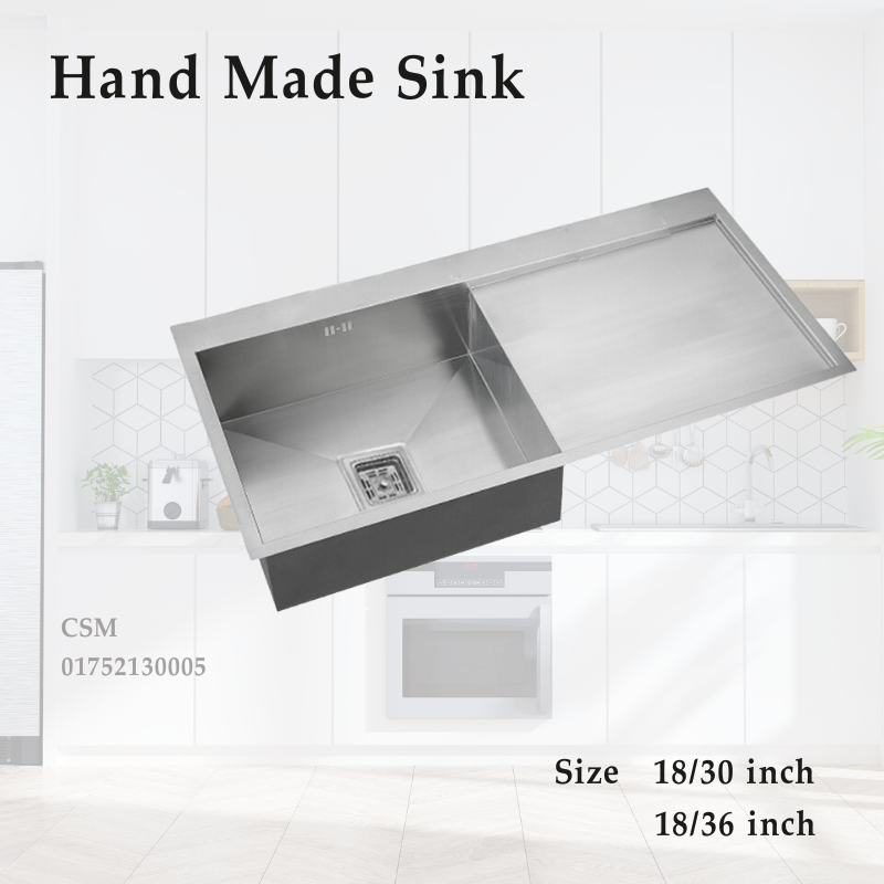 Kitchen sink SINGLE BOWL+TRAY  36"x18"x9"