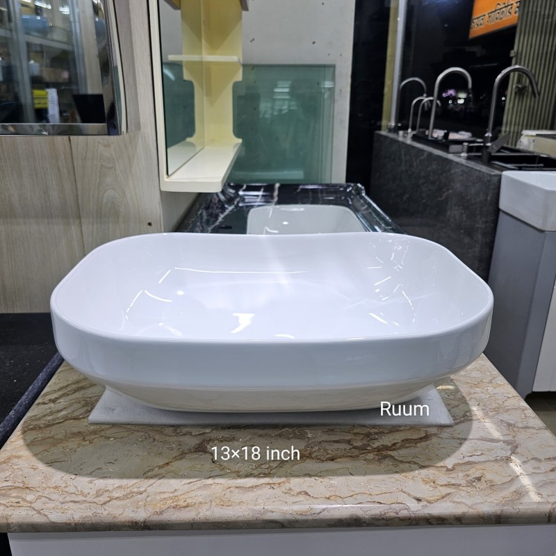 Top basin china white 13/18 inch