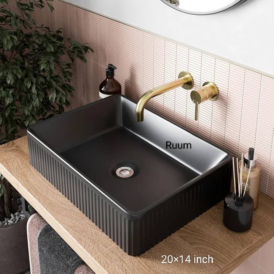 TOP BASIN ART COUNTER - Matte Black  13.5/19.5 inch