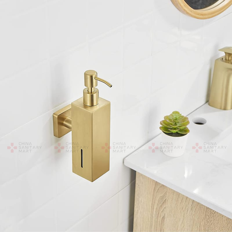 SD1004 SS Matte Golden Liquid Soap Dispenser