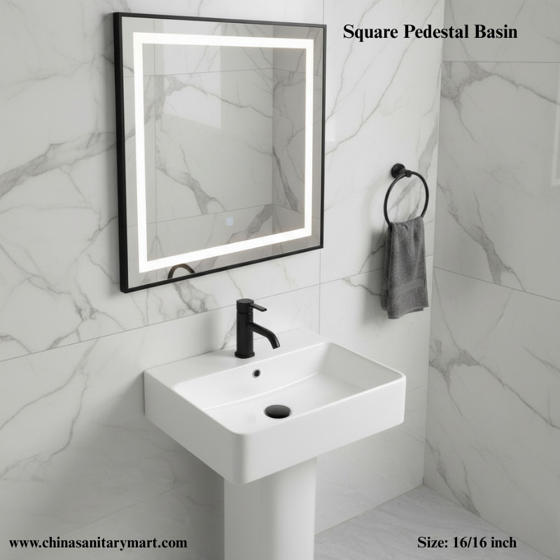 Pedestal Basin Walba 16/16 inch