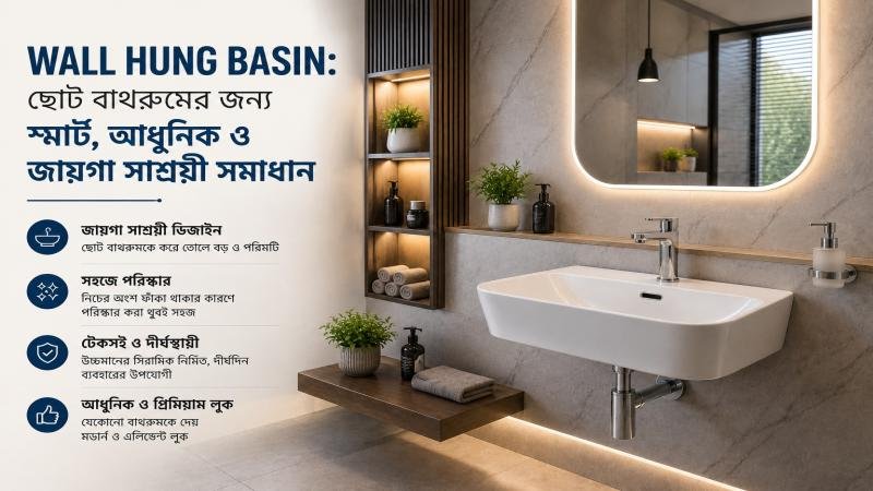 Wall Hung Basin: ছোট বাথরুমের জন্য সেরা Wall Mounted Basin কেনার সম্পূর্ণ গাইড