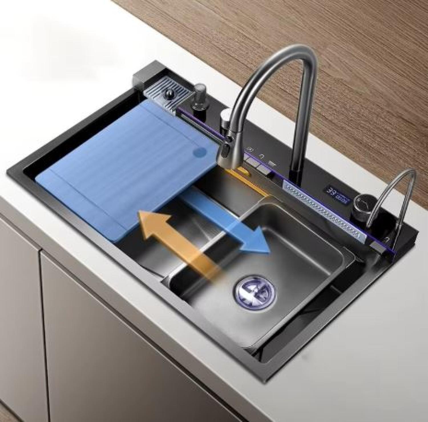 sink,kitchensink,blacksink,sinkcombo,30inchsink,handmadesink,MultifunctionalSmartKitchenSink