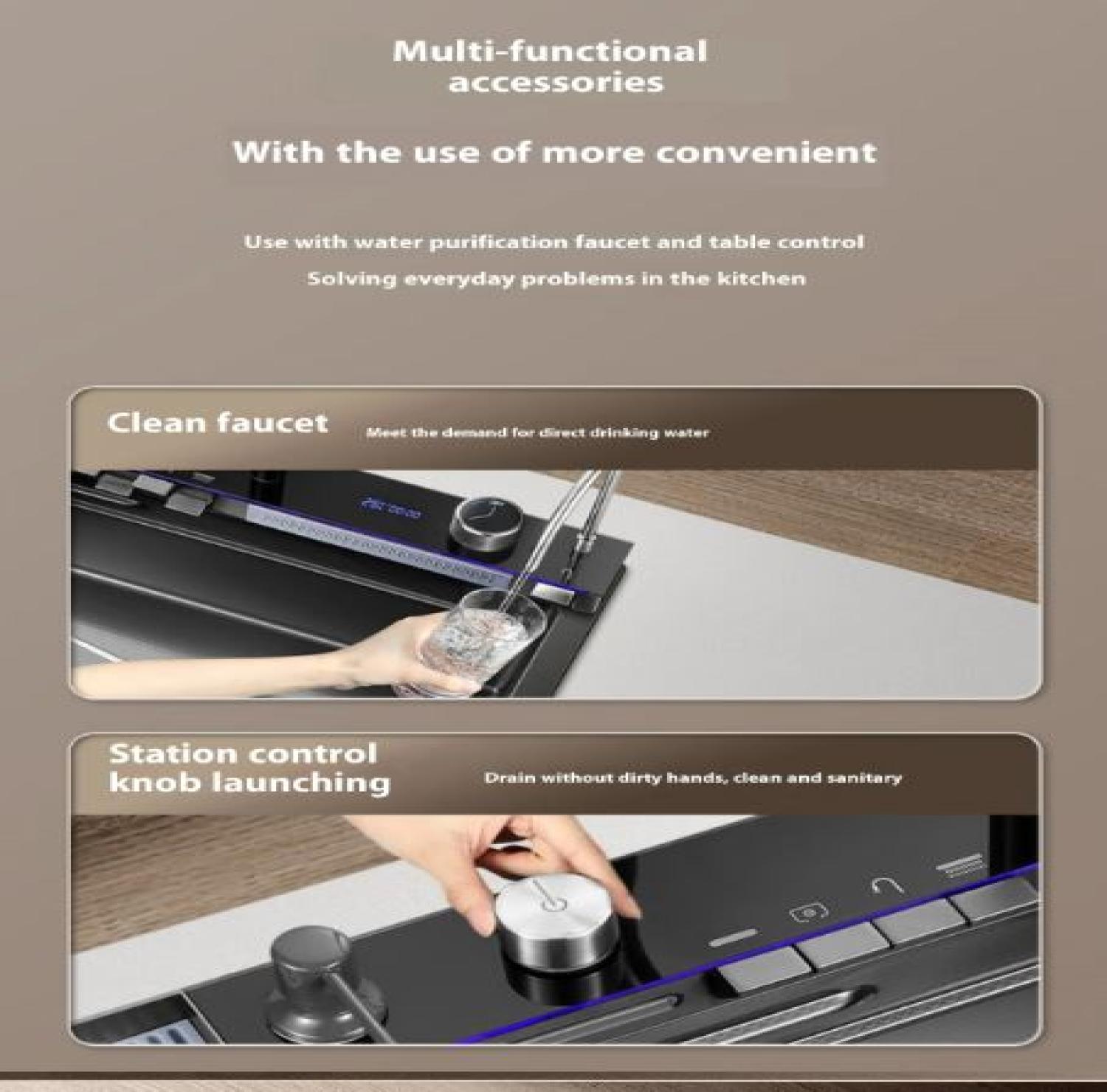 sink,kitchensink,blacksink,sinkcombo,30inchsink,handmadesink,MultifunctionalSmartKitchenSink