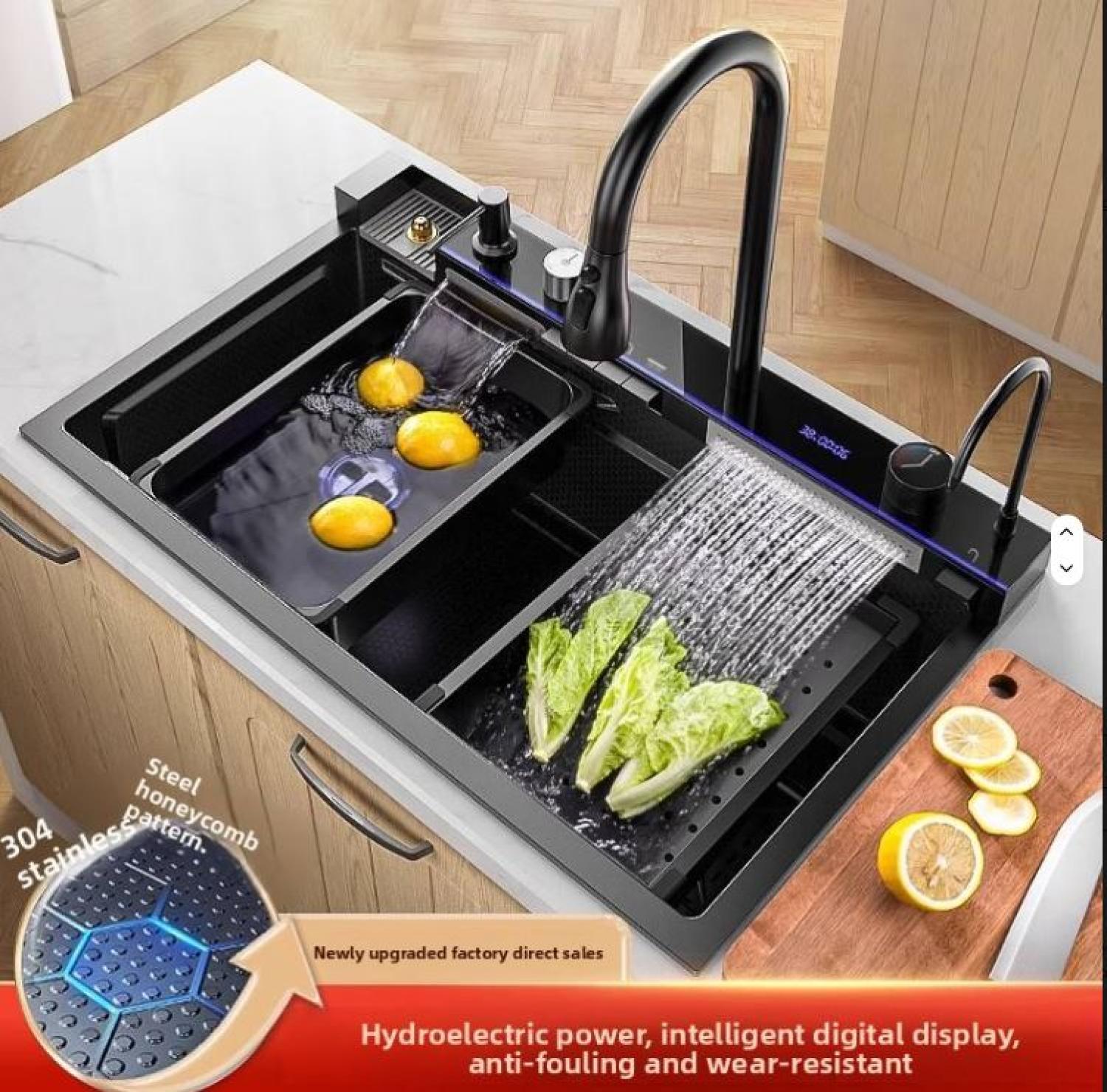 sink,kitchensink,blacksink,sinkcombo,30inchsink,handmadesink,MultifunctionalSmartKitchenSink