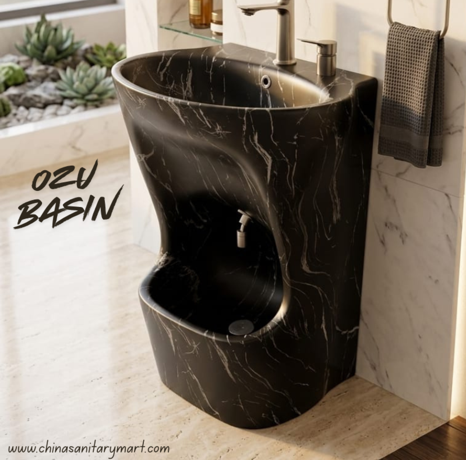 OZU Basin, Wudu Basin Bangladesh, Black Marble Basin, Ablution Basin, Modern Wudu basin, Luxury Basin,
