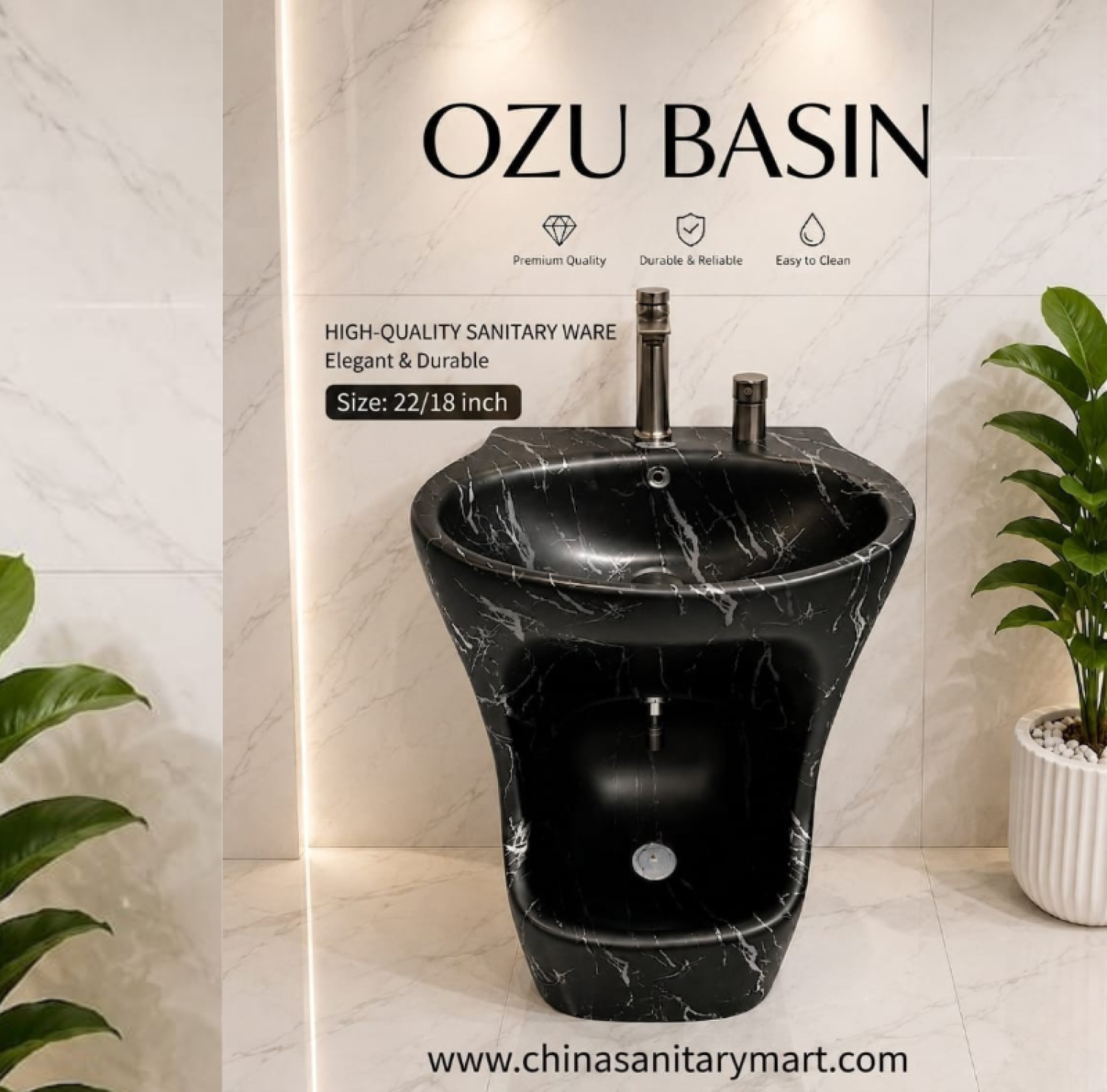 OZU Basin, Wudu Basin Bangladesh, Black Marble Basin, Ablution Basin, Modern Wudu basin, Luxury Basin,