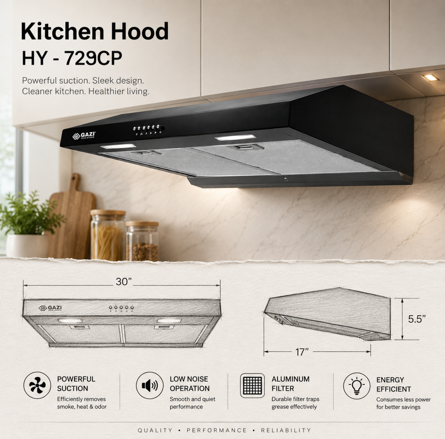 Gazi Smiss HY-729CP, Gazi HY-729CP Price in Bangladesh, Gazi Smiss Kitchen Hood 30 inch, Best Kitchen Hood for Home, Gazi Smiss Kitchen Appliances, Powerful Suction Kitchen Hood, গাজী কিচেন হুড HY-729CP, কিচেন চিমনি প্রাইস, রান্নাঘরের হুড
