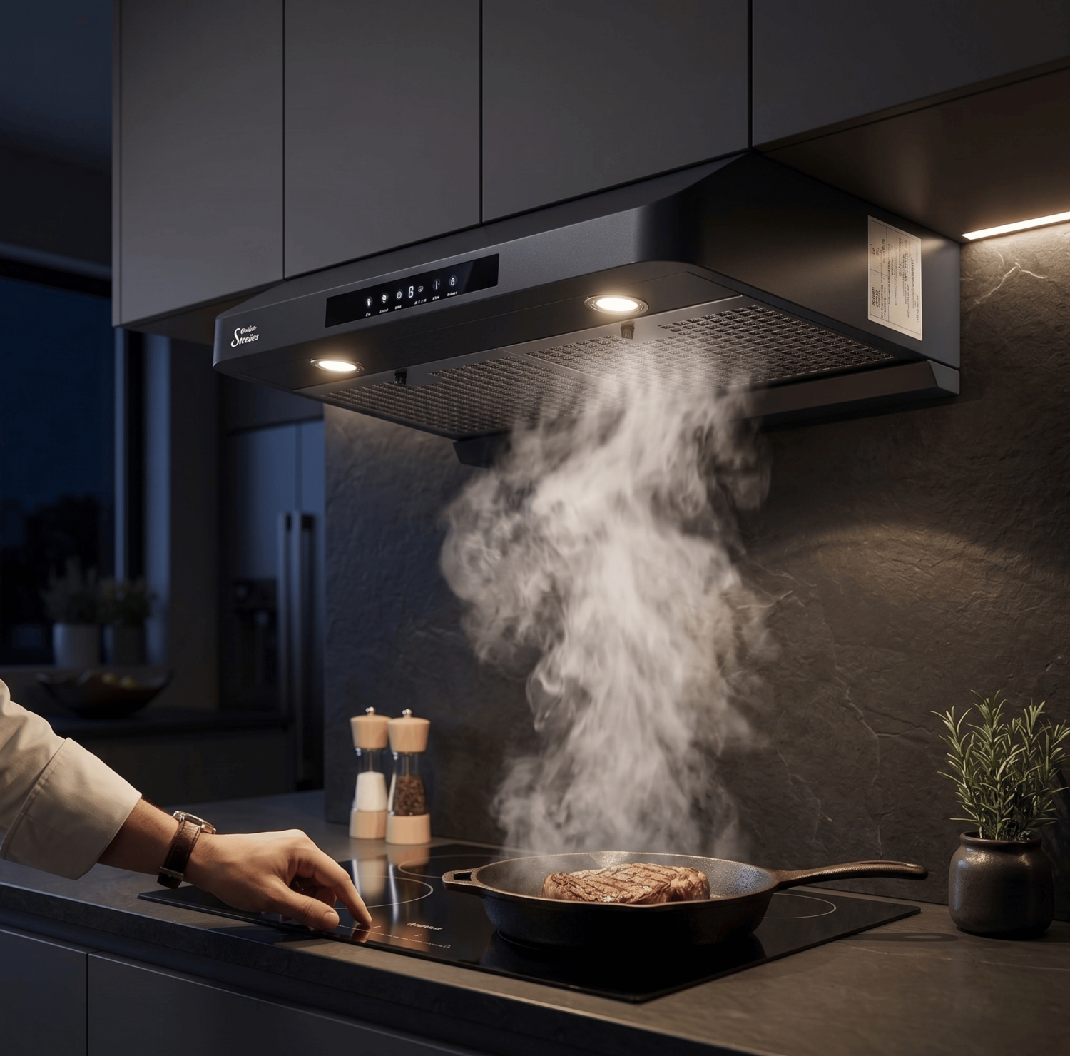 Gazi Smiss EH-F752, Gazi Kitchen Hood Price in BD, 30 Inch Kitchen Chimney, Slim Kitchen Hood, Under Cabinet Hood, Aluminum Grease Filter, Low Noise Kitchen Chimney, Gazi Smiss Appliances, Kitchen Exhaust Fan Bangladesh.