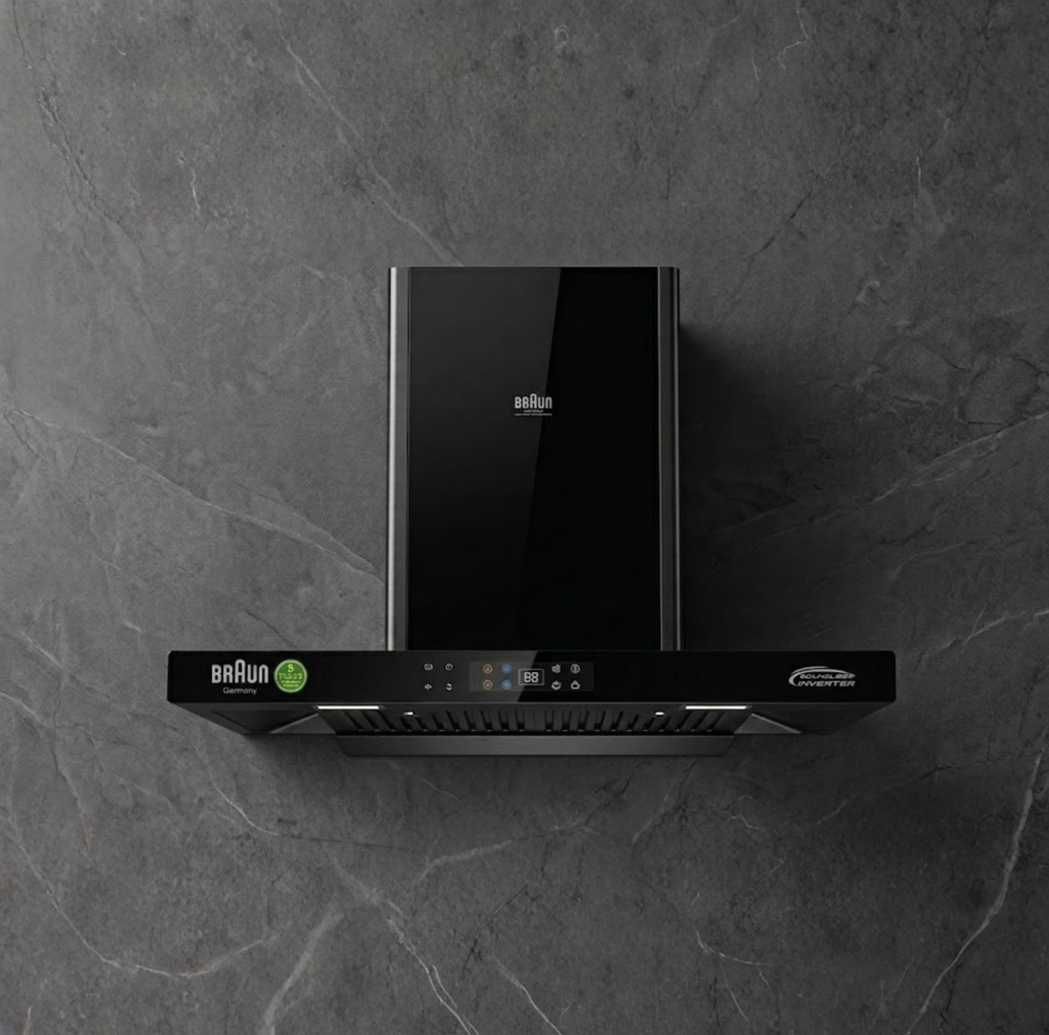 BRAUN 15CH, Braun Kitchen Hood Germany, Inverter Kitchen Chimney BD, Soundless Kitchen Hood, T-Shape Kitchen Chimney, Braun 15CH Price in Bangladesh, Premium Kitchen Exhaust Fan, Baffle Filter Chimney, Smart Kitchen Appliances.