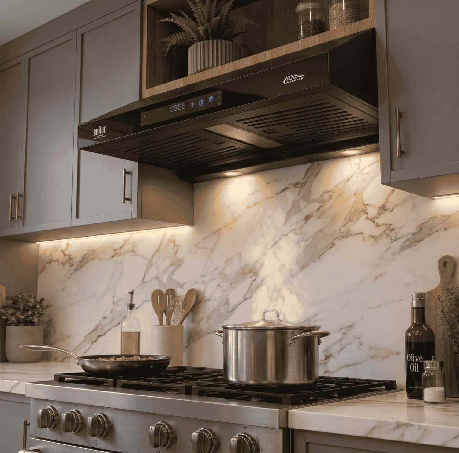 BRAUN 02SH, Braun Slim Kitchen Hood, 36 Inch Kitchen Chimney BD, Soundless Inverter Hood, Under Cabinet Kitchen Hood, Braun 02SH Price in Bangladesh, Silent Kitchen Exhaust, Compact Kitchen Chimney, Premium Kitchen Appliances.