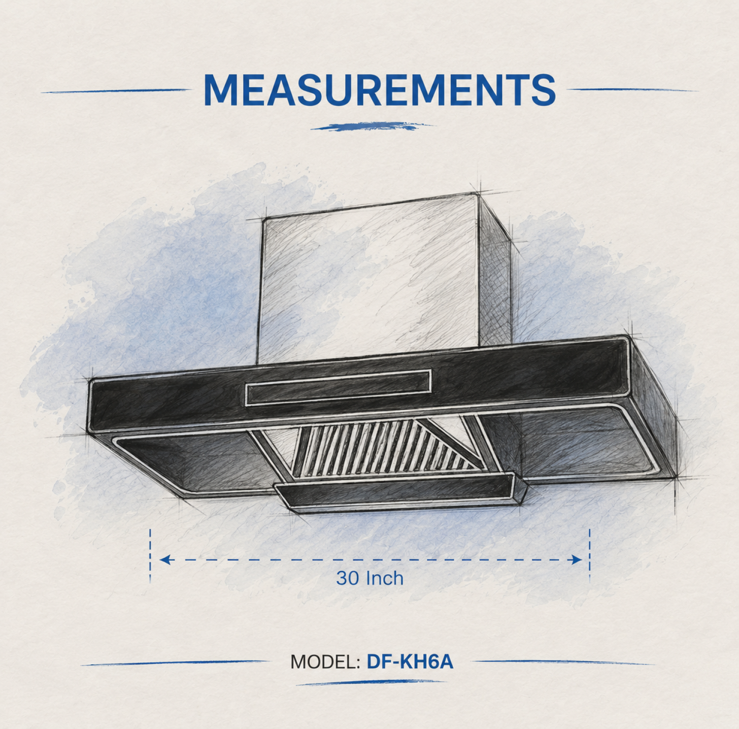 DORFEN DF-KH6A, 30 Inch T-Shape Kitchen Hood, Smart Kitchen Chimney BD, Compact Kitchen Hood, Touchless Kitchen Chimney, Dorfen Chimney Price in Bangladesh, Heavy Duty Exhaust Fan, China Sanitary Mart Kitchen Appliances, Baffle Filter Hood.