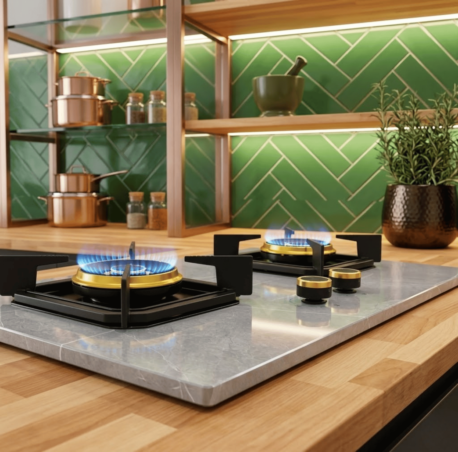 AQURA BN02, tempered marble gas stove, 2 burner gas hob, explosion proof gas stove, high thermal power burner, rapid ignition gas cooker, thermocouple flame failure protection, NG and LPG stove, marble finish kitchen appliances, efficient gas burner.