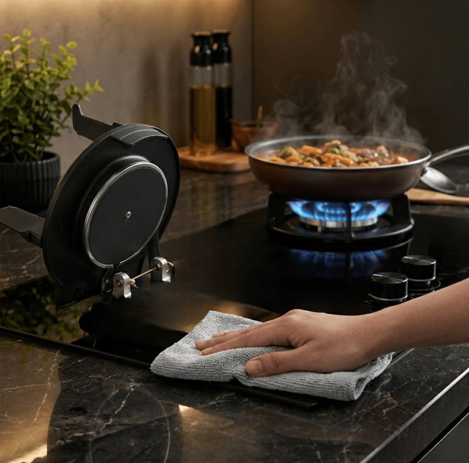 2-Burner Gas Stove, Tempered Glass Gas Stove, 5.0KW Gas Burner, Flame Failure Device, Pulse Ignition Gas Stove, Copper Burner Cap, Child Lock Gas Stove, China Sanitary Mart, Kitchen Appliances BD.