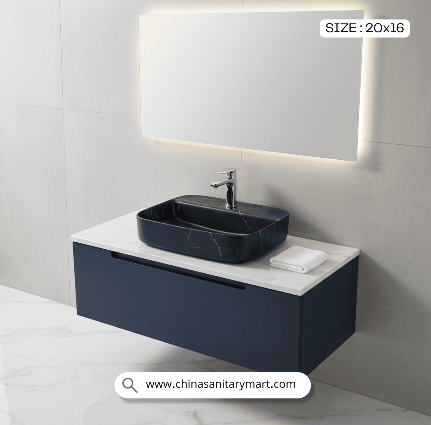 Matte Black Grey Basin, 2807-D2, 20x16 Top Basin, Modern Bathroom , Luxury Sanitaryware, China Sanitary Mart, বাথরুমের বেসিন, ব্ল্যাক মার্বেল ফিনিশ বেসিন, মিরপুর স্যানিটারি শপ।