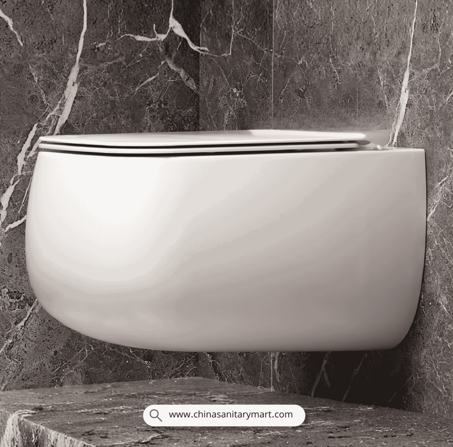 Italian Standard T106, Italian Standard commode, white wall hung toilet, D-shape wall mounted commode, luxury sanitary ware, premium ceramic toilet, China Sanitary Mart, space saving commode, modern bathroom fittings