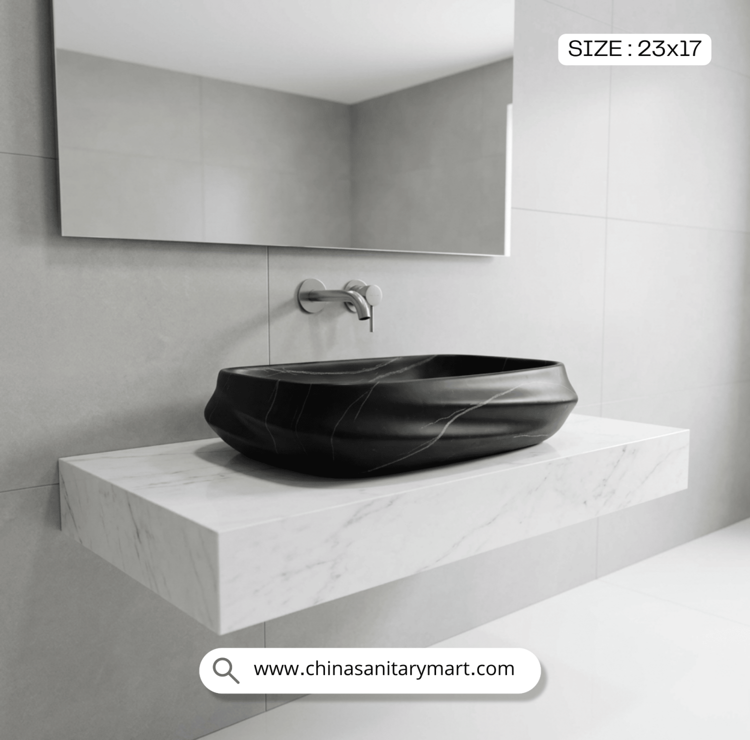 Black Wavy Basin, 925D4, 22x16 Top Basin, Modern Bathroom , Luxury Sanitaryware, China Sanitary Mart, বাথরুমের বেসিন, মার্বেল ফিনিশ বেসিন, মিরপুর স্যানিটারি শপ, ওয়েভি শেপ বেসিন।