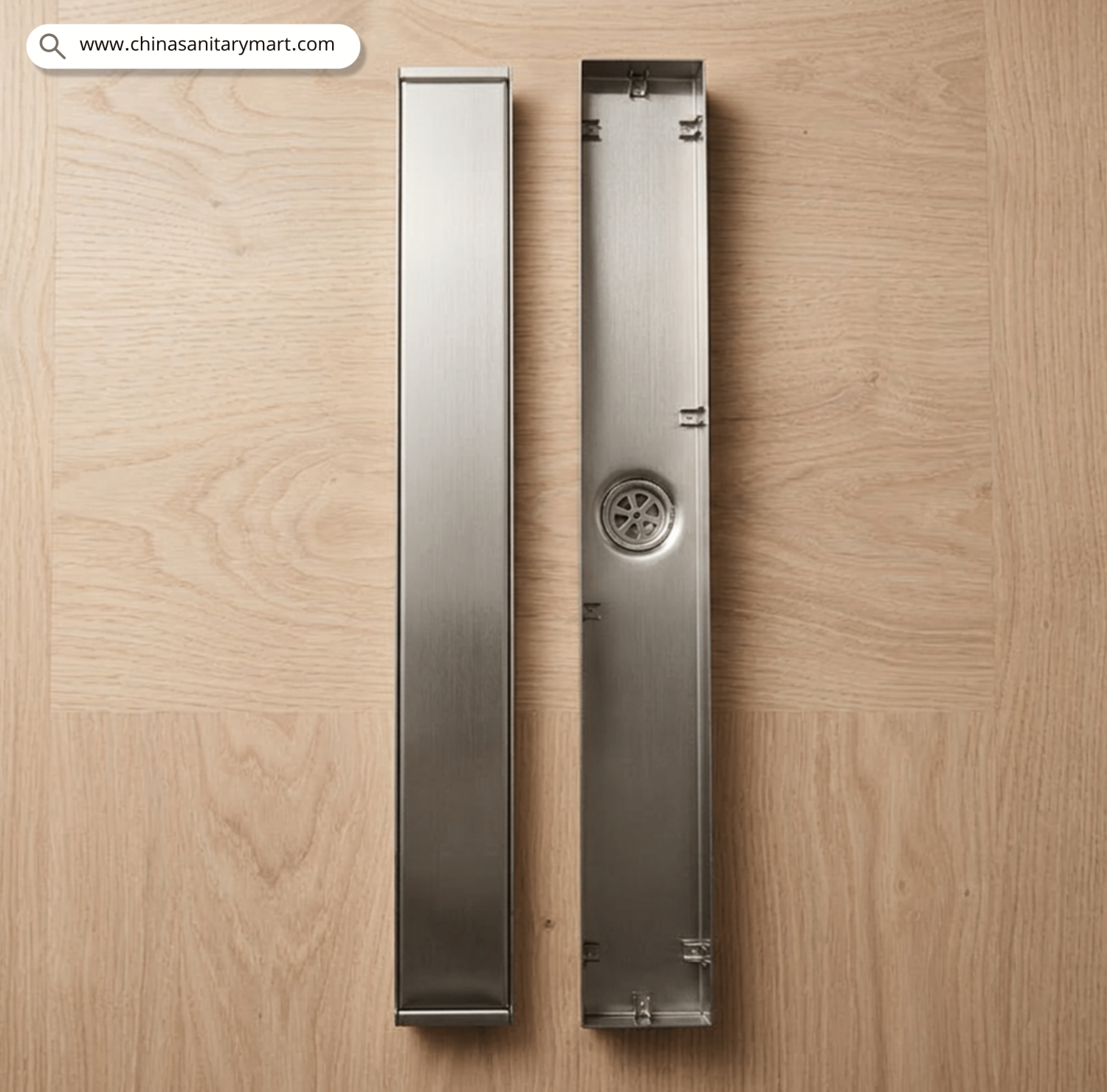 16x3 Inch Floor Drain, SS Tiles Cover Drain, Stainless Steel Floor Drain, Middle Hole Drain, Linear Drain, Tile Insert Drain, Concealed Floor Drain, Shower Drain, Bathroom Drain Cover, Wet Room Drain, Floor Waste Drain, Modern Floor Drain,