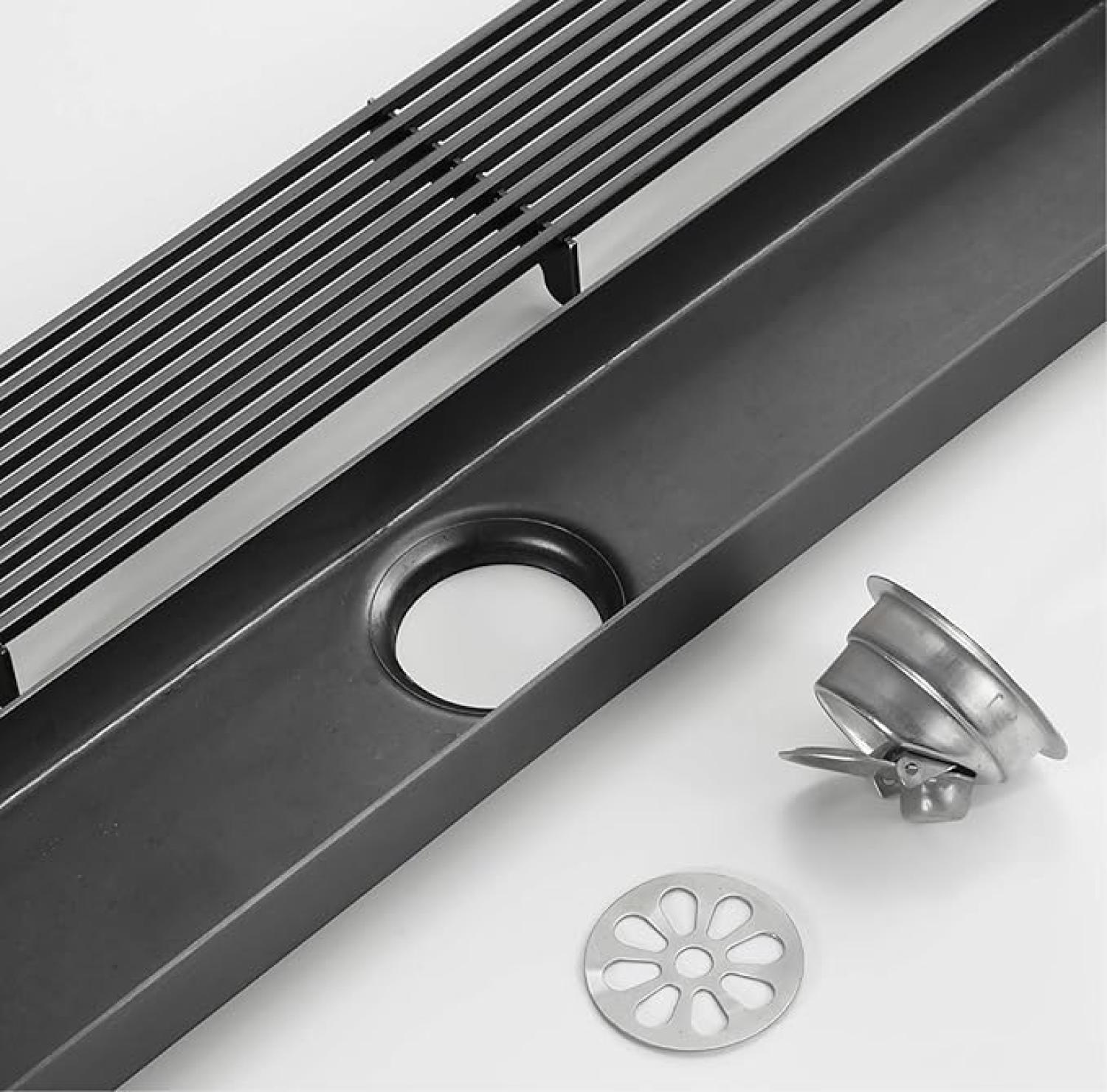 SS Bathroom Drain, Matte Black Drain, 16x3 Inch Drain, Black Floor Drain, FT Net Drain, Stainless Steel Linear Drain, Shower Drain, Bathroom Floor Drain, Luxury Bathroom Drain, Modern Drain Cover, Linear Shower Drain, Wet Room Drain