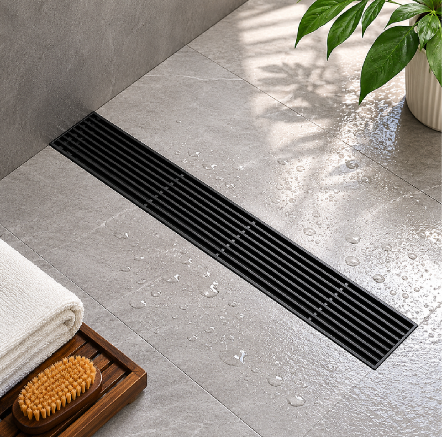 SS Bathroom Drain, Matte Black Drain, 12x3 Inch Drain, Black Floor Drain, FT Net Drain, Stainless Steel Linear Drain, Shower Drain, Bathroom Floor Drain, Luxury Bathroom Drain, Modern Drain Cover, Wet Room Drain, Linear Shower Drain