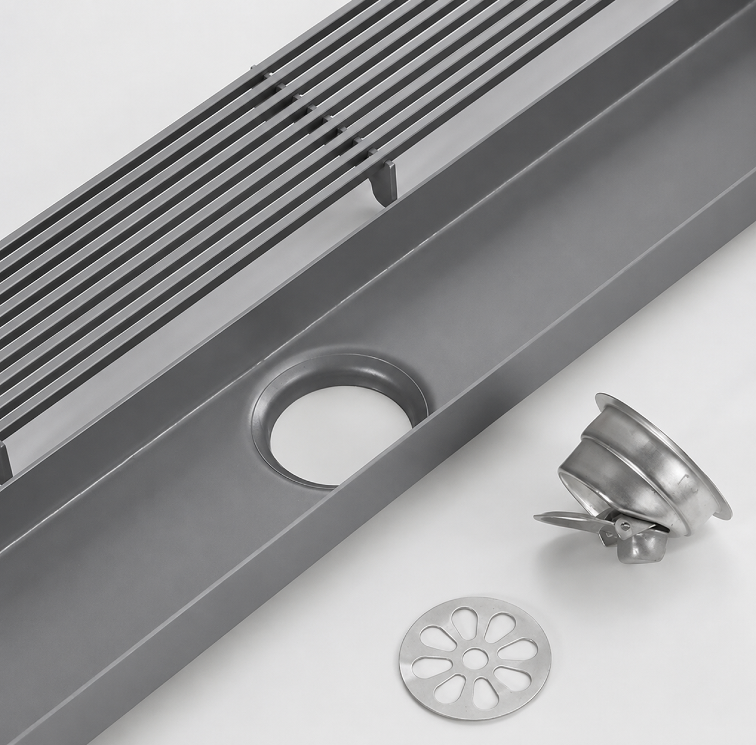 SS Bathroom Drain, VIP Floor Drain, Matte Grey Drain, Gun Metal Grey Drain, 12x3 Inch Drain, FT Net Drain, Stainless Steel Floor Drain, Linear Shower Drain, Bathroom Drain Cover, Anti Clog Drain, Luxury Bathroom Accessories, Modern Floor Drain