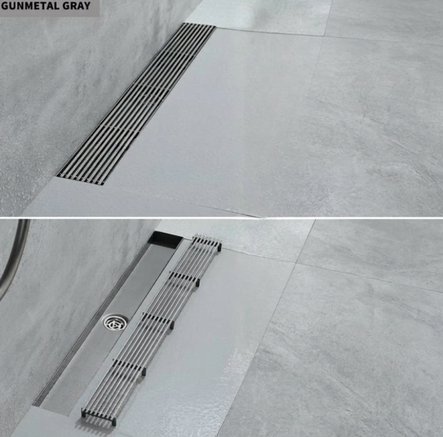 SS Bathroom Drain, 24x3 Inch Floor Drain, Matte Grey Drain, FT Net Drain, Stainless Steel Linear Drain, Shower Drain, Bathroom Floor Drain, Linear Floor Drain, Modern Bathroom Drain, Wet Room Drain, Grey Floor Drain,