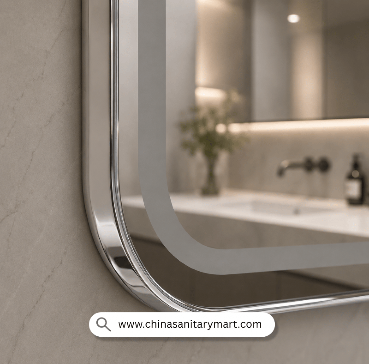 LED Mirror, Silver Frame Mirror, LED Bathroom Mirror, 18x28 LED Mirror, Aluminum Frame Mirror, Touch Sensor Mirror, Smart Mirror, Bathroom Mirror with Light, Illuminated Mirror, Modern Bathroom Mirror, Vanity Mirror