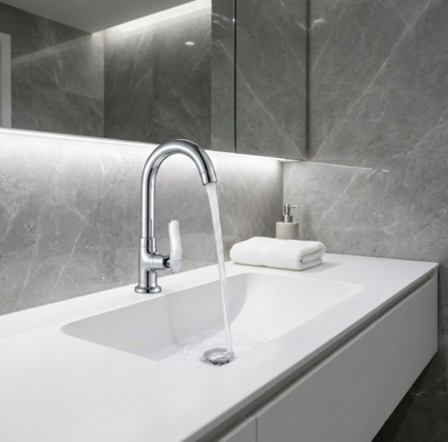 Nushan Sink Tap, MBPC-716, Deck Mount Sink Tap, Kitchen Faucet, Kitchen Tap Bangladesh, Brass Kitchen Faucet, Chrome Sink Tap, Kitchen Mixer Tap, High Arc Kitchen Faucet, Modern Kitchen Tap, Premium Kitchen Faucet