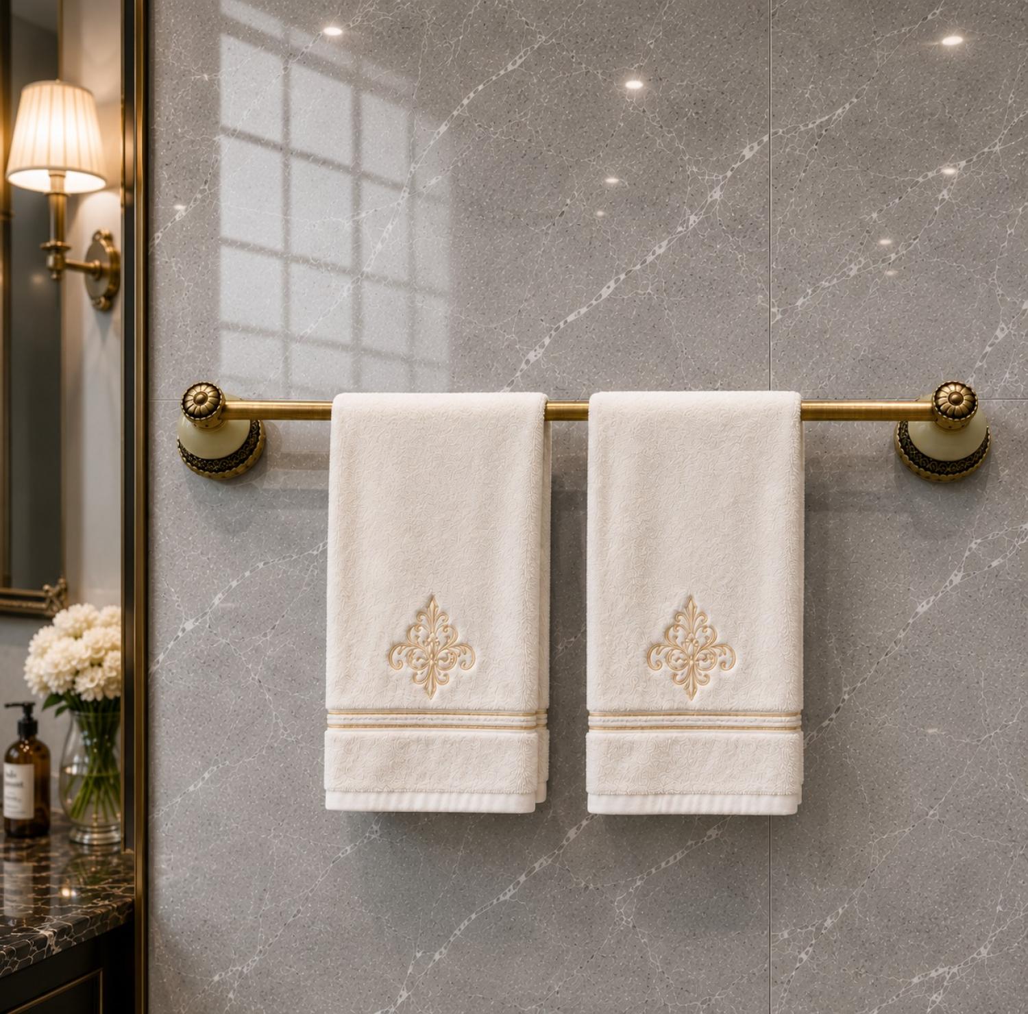 Antique Marble Towel Rail, 24 Inch Towel Rail, Antique Gold Towel Holder, Luxury Towel Rail, Brass Towel Bar, Bathroom Towel Holder, Wall Mounted Towel Rail, Antique Bathroom Accessories, Classic Towel Rack, Premium Bathroom Hardware