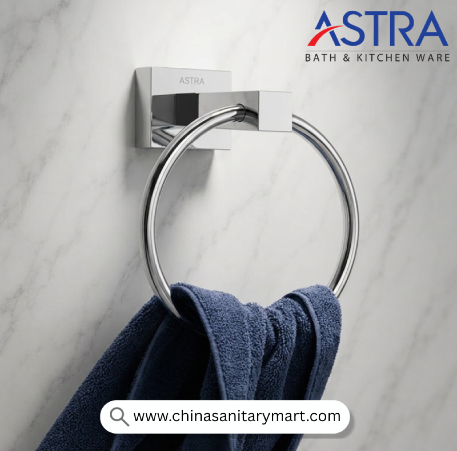 ASTRA Towel Ring Round, ASTRA Towel Ring, Round Towel Ring, Chrome Towel Ring, Chrome Bathroom Towel Holder, Wall Mounted Towel Ring, Bathroom Towel Ring, Premium Towel Holder, Luxury Bathroom Accessories, Chrome Bathroom Accessories