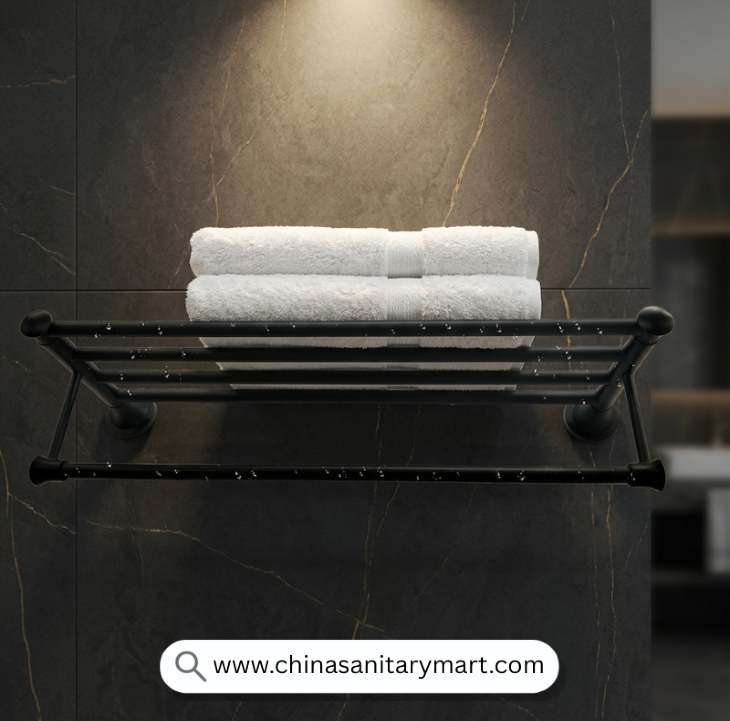 Black Round Model Towel Rack, Matte Black Towel Rack, Wall Mounted Towel Rack, Round Towel Shelf, Bathroom Towel Organizer, Towel Rack with Bar, Modern Bathroom Accessories, Matte Black Bathroom Hardware, Luxury Towel Rack