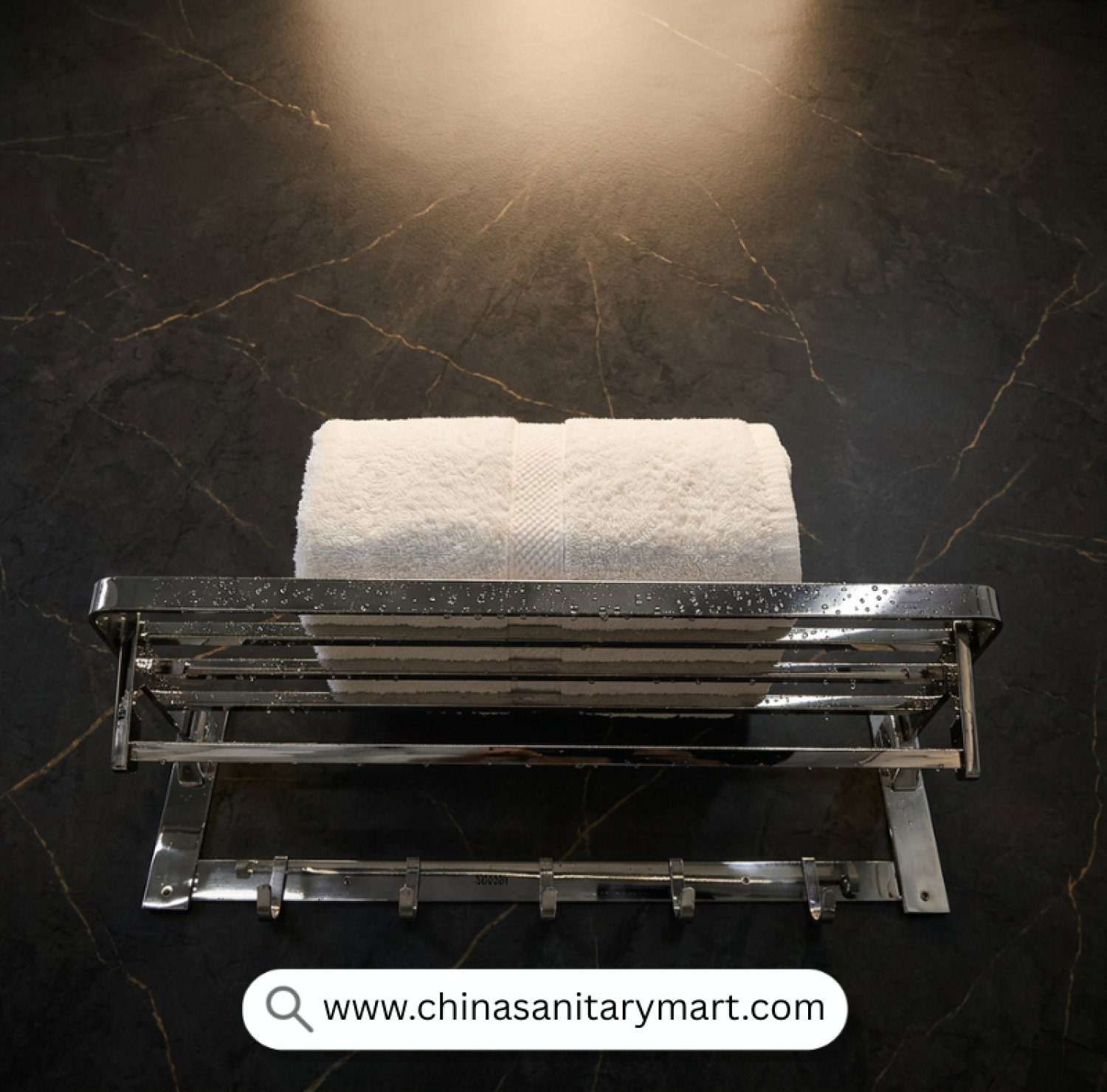 CT Towel Rack CP Color, Chrome Polish Towel Rack, CP Towel Rack, Wall Mounted Towel Rack, Stainless Steel Towel Rack, Towel Rack with Hooks, Bathroom Towel Shelf, Luxury Bathroom Accessories, Chrome Bathroom Hardware, Modern Towel Organizer