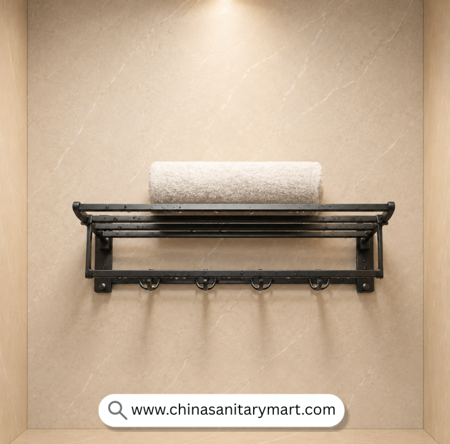 FT Grey Towel Rack Hook Model, Grey Towel Rack, Gun Grey Towel Rack, Wall Mounted Towel Rack, Towel Rack with Hooks, Stainless Steel Towel Rack, Bathroom Towel Shelf, Modern Bathroom Accessories, Luxury Bathroom Hardware, Gun Grey Bathroom Organizer