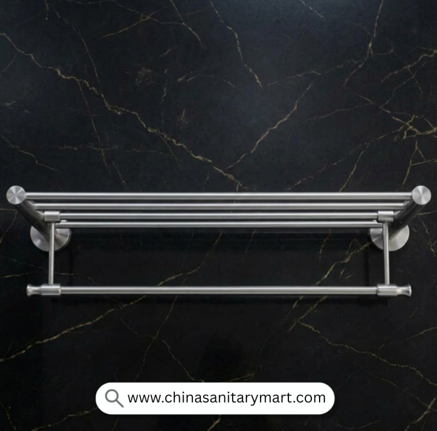 FT Towel Rack Matte Round, Matte Stainless Steel Towel Rack, Round Towel Rack, Wall Mounted Towel Rack, Stainless Steel Towel Shelf, Bathroom Towel Organizer, Towel Rack with Bar, Modern Bathroom Accessories, Premium Towel Holder