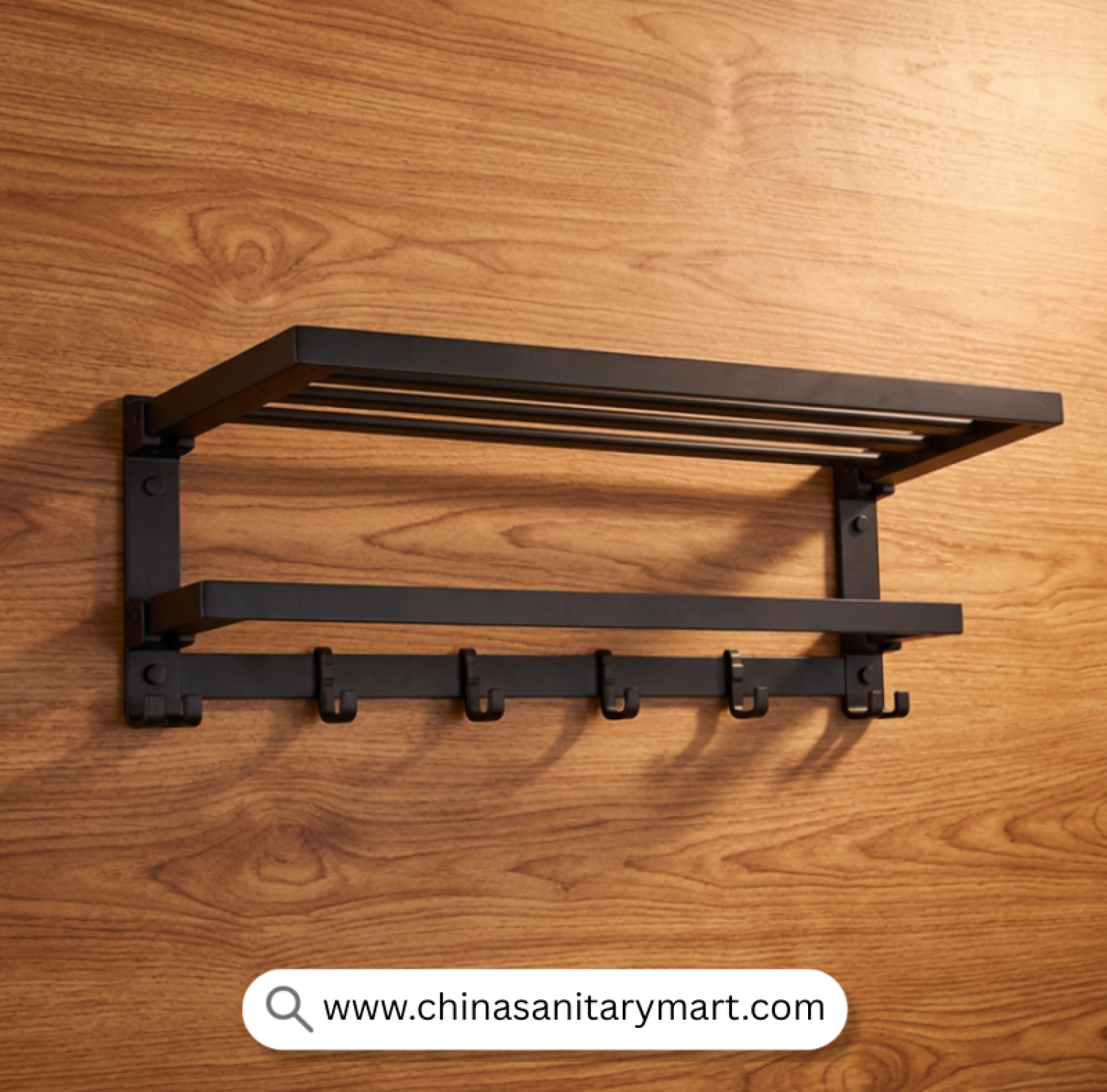 UC Black Heavy Hook Towel Rack, Black Towel Rack with Hooks, Matte Black Towel Rack, Heavy Duty Towel Rack, Wall Mounted Towel Organizer, Stainless Steel Towel Rack, Bathroom Towel Shelf, Towel Rack with Hooks, Luxury Bathroom Accessories