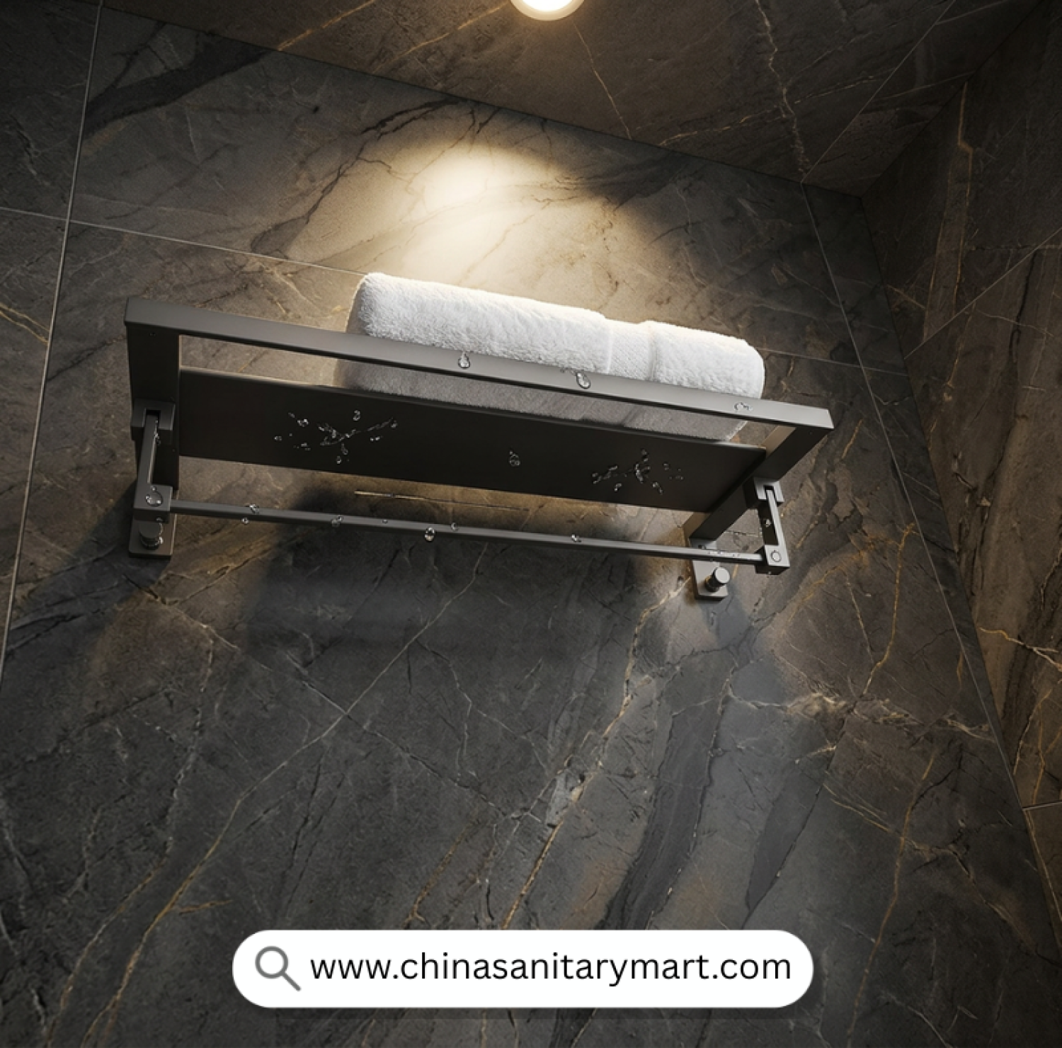 Grey Heavy Towel Rack IM, Gunmetal Grey Towel Rack, Heavy Duty Towel Rack, Wall Mounted Towel Rack, Stainless Steel Towel Shelf, Bathroom Towel Organizer, Premium Towel Holder, Matte Grey Bathroom Accessories, Modern Towel Rack