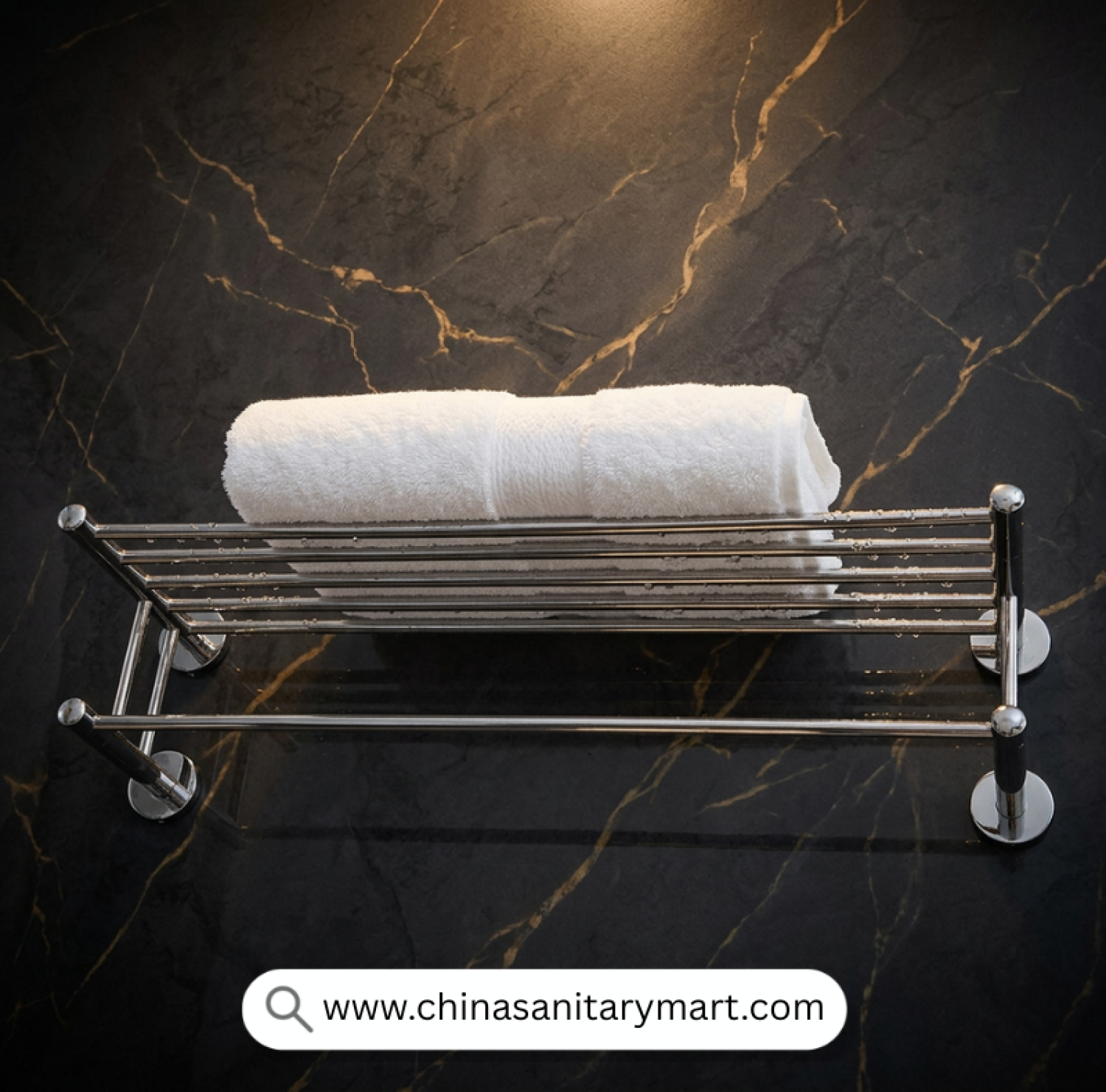 Walba Towel Rack SS, Stainless Steel Towel Rack, SS Towel Rack, Wall Mounted Towel Rack, Premium Towel Holder, Polished Stainless Steel Towel Rack, Bathroom Towel Organizer, Luxury Bathroom Accessories, Modern Bathroom Hardware