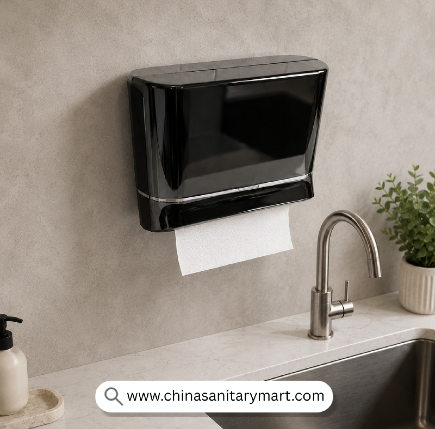 Kitchen Tissue Dispenser, Wall Mounted Tissue Dispenser, Kitchen Paper Towel Holder, Tissue Roll Dispenser, Black Tissue Dispenser, Kitchen Tissue Holder, Modern Tissue Dispenser, Paper Towel Dispenser, Kitchen Accessories
