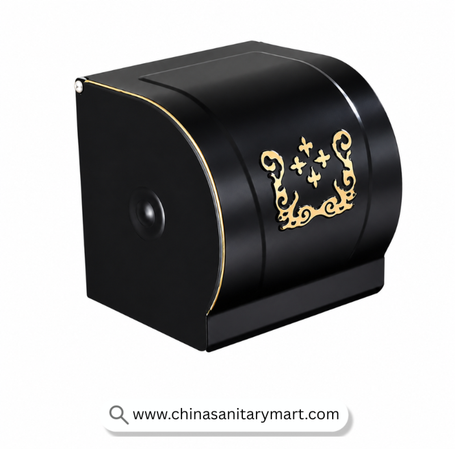 Tissue Box Aluminium Black and Gold, Black and Gold Tissue Holder, Aluminium Tissue Box, Covered Tissue Holder, Luxury Toilet Paper Holder, Wall Mounted Tissue Holder, Decorative Tissue Box, Premium Bathroom Accessories