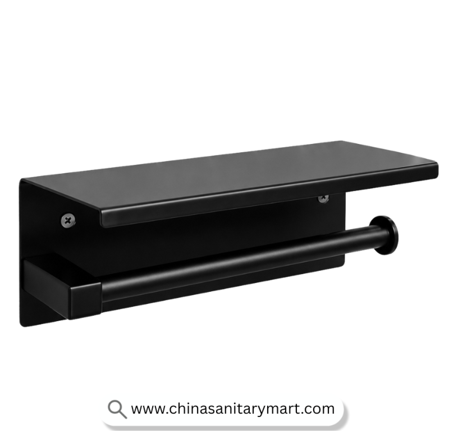 Kitchen Towel Paper Arm, Kitchen Paper Holder, Matte Black Kitchen Towel Holder, Stainless Steel Paper Towel Holder, Wall Mounted Kitchen Towel Holder, Kitchen Roll Holder with Shelf, Open Arm Paper Holder, Paper Towel Dispenser