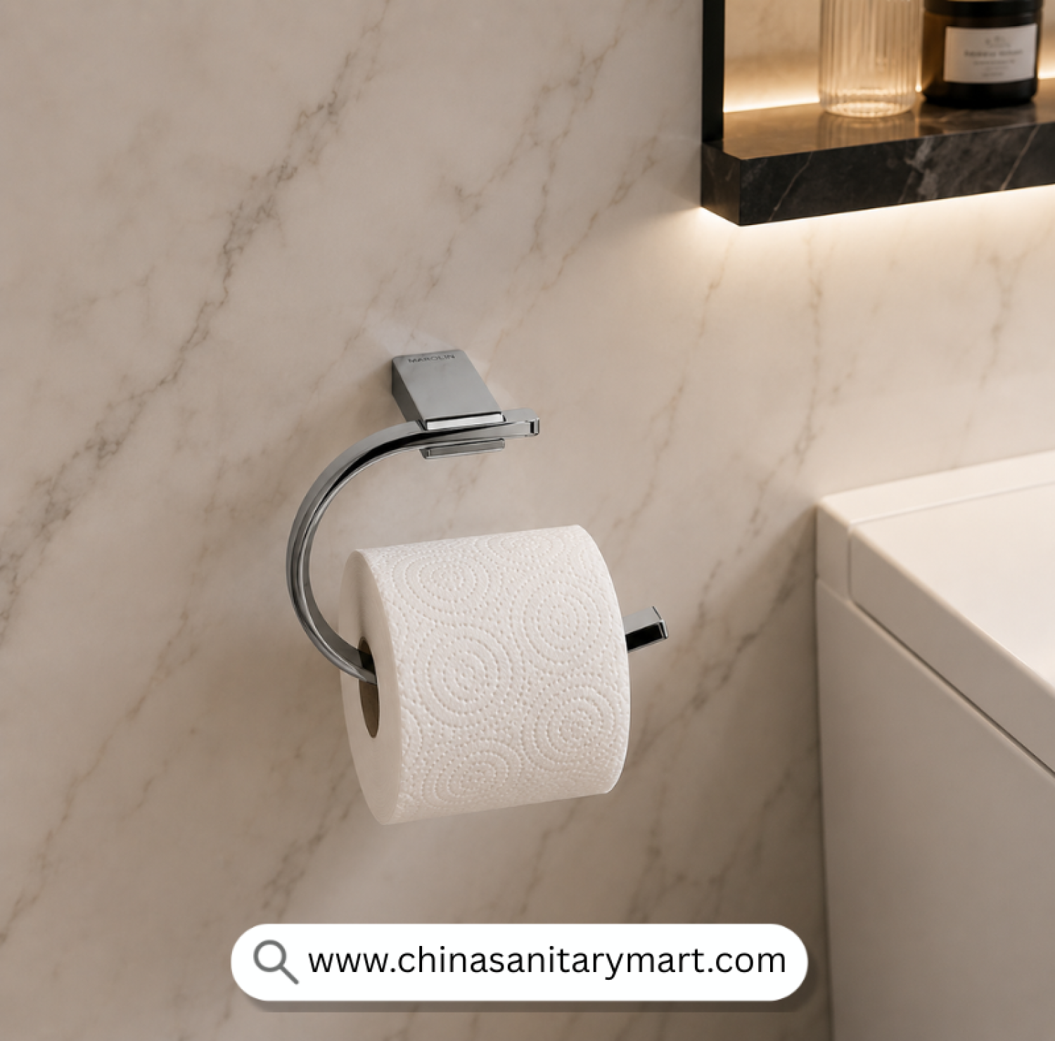 Tissue & Towel Arm CP, Chrome Tissue Holder, Stainless Steel Tissue Holder, CP Toilet Paper Holder, Open Tissue Arm, Wall Mounted Tissue Holder, Bathroom Tissue Holder, Chrome Bathroom Accessories, Toilet Roll Holder CP
