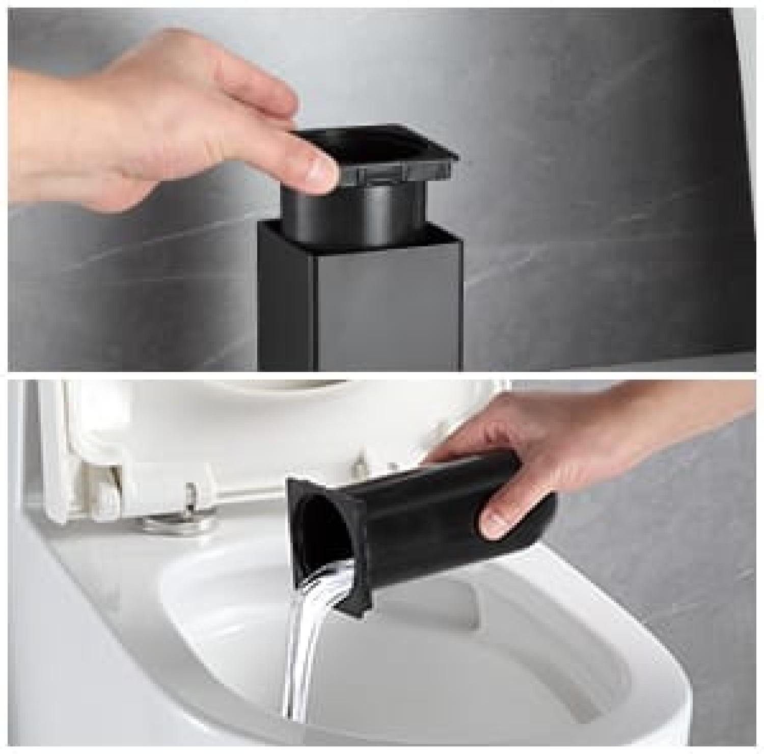 Toilet Brush Holder, Commode Brush Holder, Hidden Toilet Brush, Silicone Toilet Brush, Matte Black Toilet Brush, Bathroom Cleaning Brush